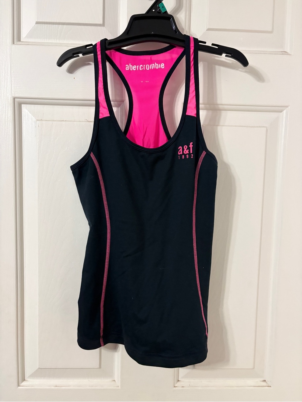 Abercrombie & Fitch Black Tank with Bright Pink Interior